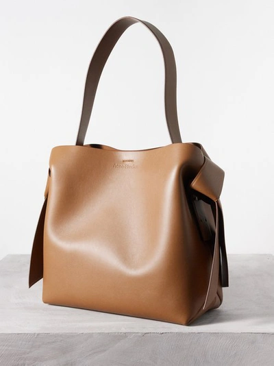 Acne Studios Musubi Midi Leather Shoulder Bag In Brown