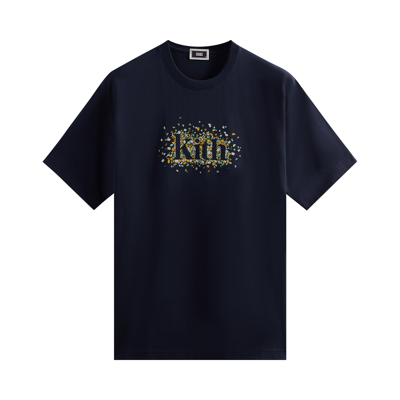 Pre-owned Kith Meadow Serif Tee 'nocturnal' In Blue