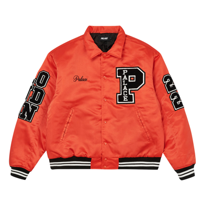 Pre-owned Palace Satin Varsity Jacket 'orange'