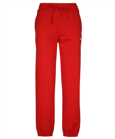 Msgm Logo Print Sweatpants In Red