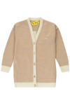 Off-white Virgin Wool Cardigan In Brown
