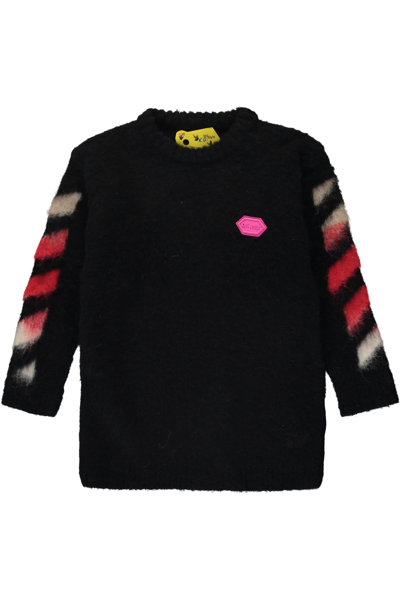 Off-white Kids' Knitted Dress In Black