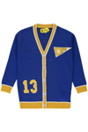 Off-white Virgin Wool Cardigan In Blue