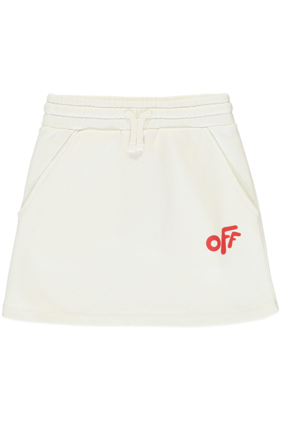 Off-white Kids' Cotton Mini-skirt In White