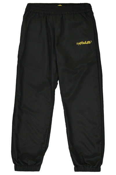 Off-white Kids' Technical Fabric Pants In Black