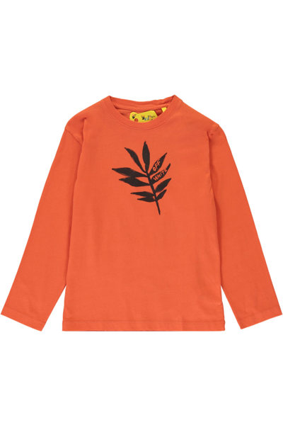 Off-white Kids' Printed Cotton T-shirt In Orange