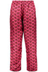 Versace Greek Signature Silk Pajama Pants In Fuchsia