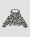 Moncler Girl's Scattered Logo Letters Printed Jacket In Black