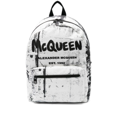 Alexander Mcqueen Backpacks In White/black
