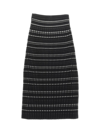 Alexander Mcqueen High-waisted Rib-knit Midi Skirt In Black/white