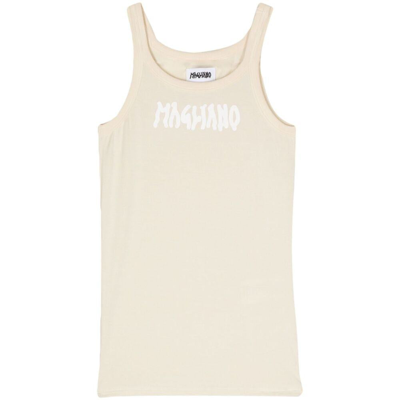 Magliano Logo-print Sleeveless Top In Neutrals