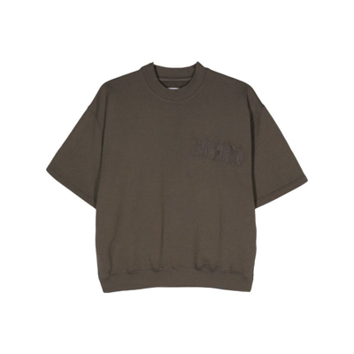 Magliano Embroidered-logo Cotton T-shirt In Brown