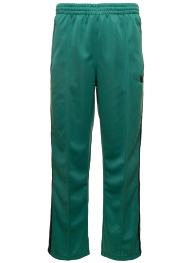 Needles Straight-leg Webbing-trimmed Tech-jersey Track Pants In Emerald