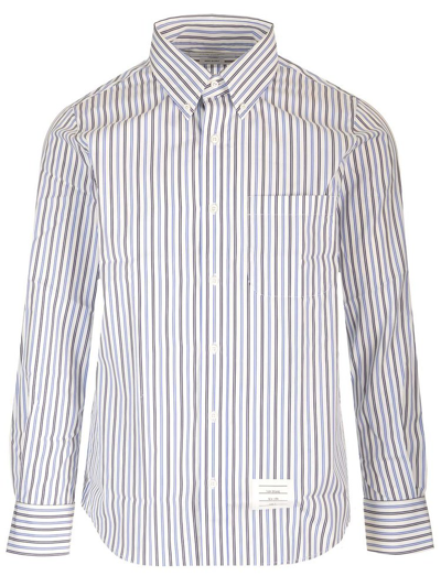 Thom Browne Striped Buttoned Shirt In Multi