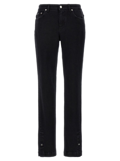 Dolce & Gabbana Logo Plaque Skinny Jeans In Black