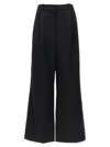 Loulou Studio Wide Leg Trousers In Cotton And Linen In Black