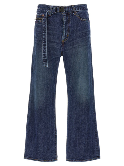 Sacai Bootcut Jeans In Blue 401