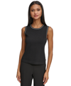 Karl Lagerfeld Women's Knit Tank Top In Black,soft White