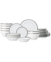 NORITAKE CHARLOTTA PLATINUM 30-PIECE DINNERWARE SET, SERVICE FOR 6