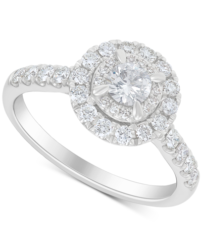 Macy's Diamond Double Halo Engagement Ring (1 Ct. T.w.) In 14k White Gold