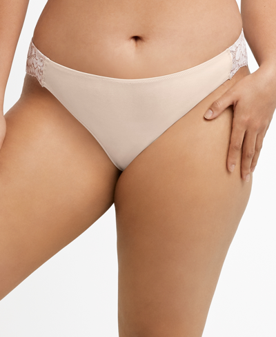 Maidenform Comfort Devotion Lace Back Tanga Underwear 40159 In Sandshell,rose Gold