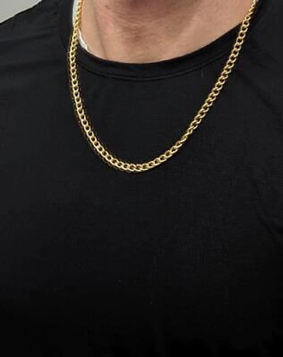 Pre-owned Bony Levy $2150 Mens  22 Inch 14k Yellow Gold Curb Chain Necklace