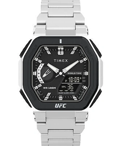 Pre-owned Timex Silver Mens Analogue-digital Watch Ufc Strength Tw2v84600