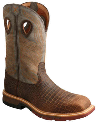 Pre-owned Twisted X Men's Camian Print Work Boot - Nano Composite Toe - Mxbn005 In Brown
