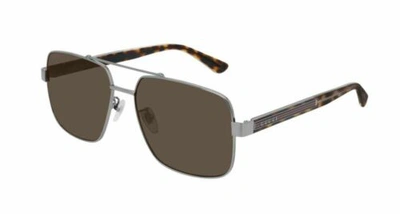 Pre-owned Gucci Gg 0529s 002 Gray/brown Sunglasses