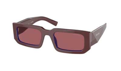 Pre-owned Prada Pr 06ys 16m08s Etruscan Blue Dark Violet 53 Mm Men's Sunglasses In Purple