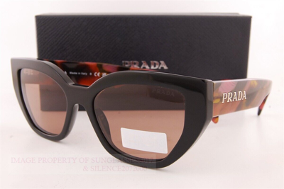 Pre-owned Prada Brand  Sunglasses Pr A09s 12o 10d Black Purple/brown For Women