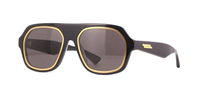 Pre-owned Persol Bottega Veneta Bv1217s Shiny Black With Gold/grey (001) Sunglasses In Gray