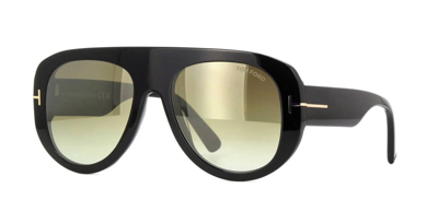 Pre-owned Tom Ford Cecil Ft 1078 Shiny Black/brown Shaded Mirrored (01g) Sunglasses