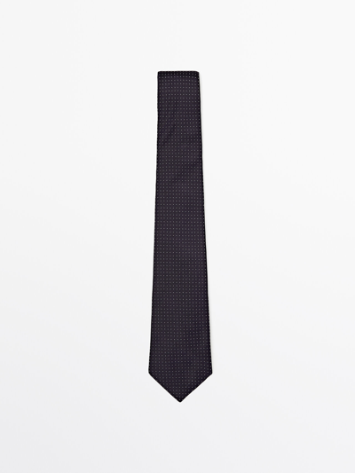 Massimo Dutti Krawatte Aus Reiner Seide Mit Tupfen In Navy Blue