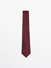 Massimo Dutti Krawatte Mit Strukturmuster Aus Reiner Seide In Maroon