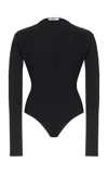 Agolde Zena Jersey Bodysuit In Black