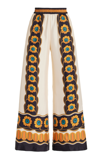 LA DOUBLEJ PRINTED SILK PALAZZO PANTS