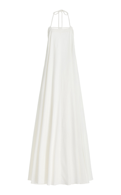 Andrea Iyamah Essi Cotton Maxi Dress In Ivory