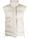 ADIDAS BY STELLA MCCARTNEY GREY LOGO-PATCH PADDED GILET - WOMEN'S - RECYCLED POLYESTER