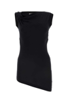 Alexander Mcqueen Asymmetric Bow-detailed Embroidered Stretch-cotton Jersey Top In Black