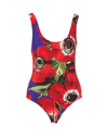 Dolce & Gabbana Flower Power Olympic One-piece Swimsuit In Multicolour
