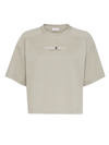 Brunello Cucinelli Lightweight Jersey Cropped Nature T-shirt In Olive