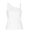 Givenchy Asymmetric Chain-strap Stretch Cotton Tank Top In Bianco