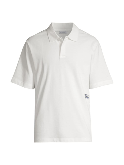 Burberry Men's Equestrian Knight Polo Shirt In Rain