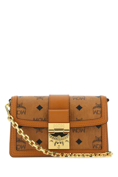 Mcm Logo Detailed Chained Shoulder Bag In Printed