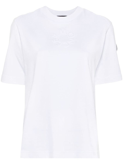Moncler Logo-embossed Cotton T-shirt In White