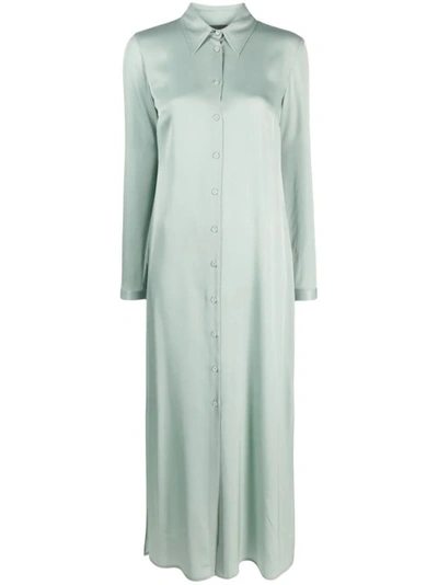 Lorena Antoniazzi Satin Button-up Maxi Dress In White
