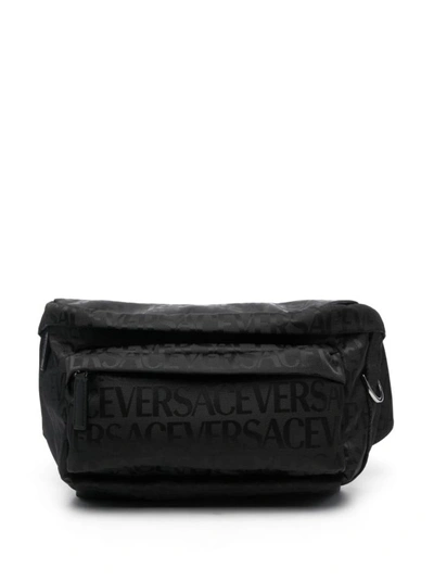 Versace Allover Black Handbag