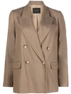 Joseph Jaden Double-breasted Twill Blazer In Neutrals