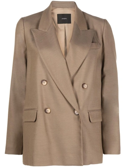 Joseph Jaden Double-breasted Twill Blazer In Neutrals